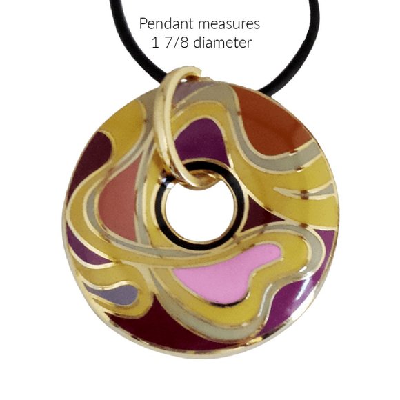 Fashion Statement Enamel Pendant Necklace - Picture 2 of 4